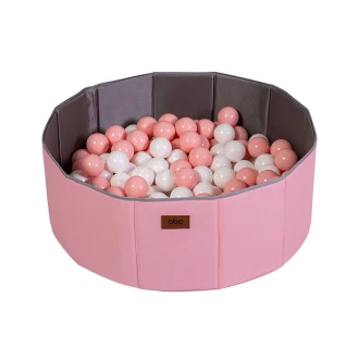 Αναδιπλούμενη πισίνα με μπαλάκια ροζ- λευκά ABO